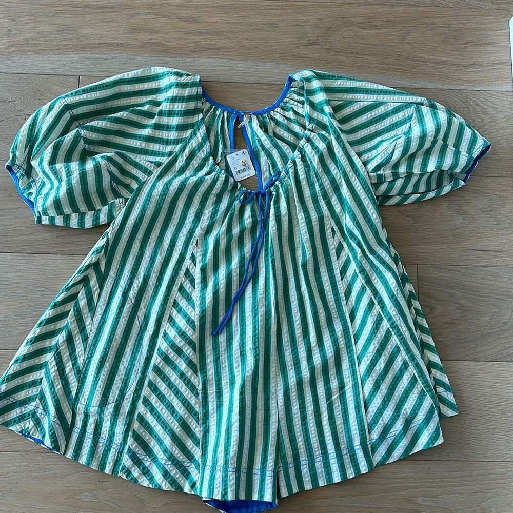NWT Free People Bop Around Romper green XS